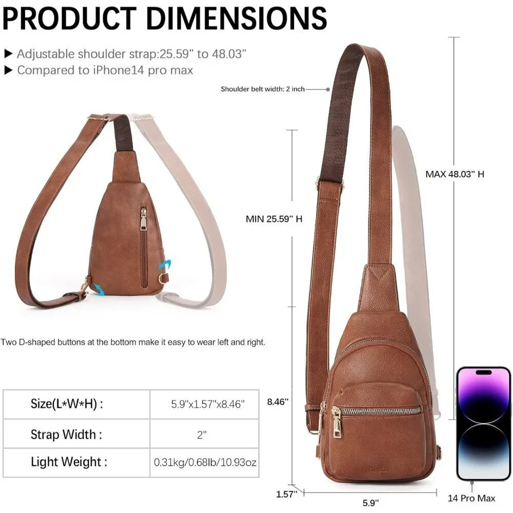Women Small Faux Leather Crossbody Fanny Pack Pros for Travel ID